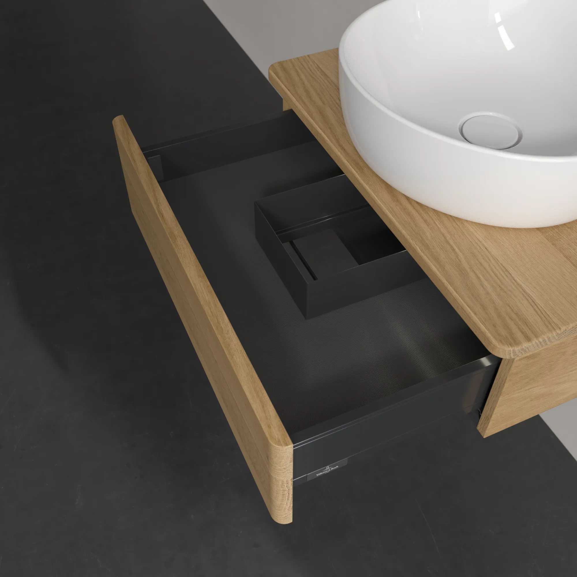 Villeroy & Boch Waschbeckenunterschrank Antao Honey Oak, 600x190x500 mm, mit Beleuchtung und SoftClosing