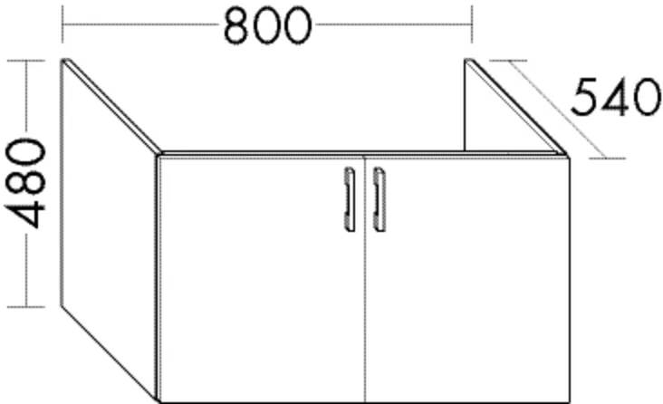 Waschbeckenunterschrank Sys30 von burgbad – 800 mm breit, 480 mm hoch, 540 mm tief, 2 Türen Waschbeckenunterschrank Sys30 von burgbad – 800 mm breit, 480 mm hoch, 540 mm tief, 2 Türen