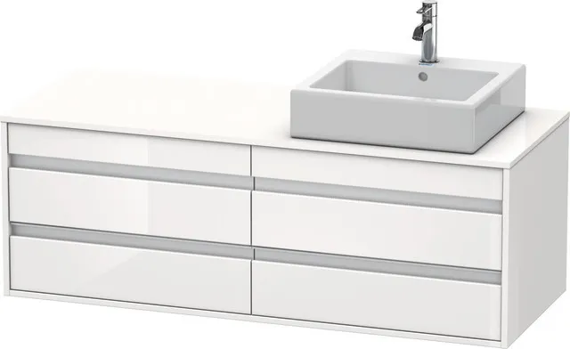 Duravit Waschtischunterschrank wandhängend „Ketho“ 140 × 49,6 × 55 cm Weiß Hochglanz Duravit Waschtischunterschrank wandhängend „Ketho“ 140 × 49,6 × 55 cm Weiß Hochglanz