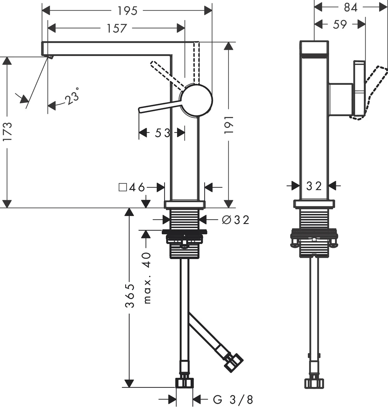 Tecturis E Einhebel-Waschtischmischer 150 Fine CoolStart mit Push-Open Ablaufgarnitur Chrom