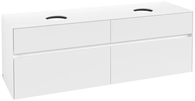 Villeroy & Boch Waschtischunterschrank „Collaro“ 1600 × 548 × 500 mm Weiß Matt, ohne Beleuchtung, für links und rechts