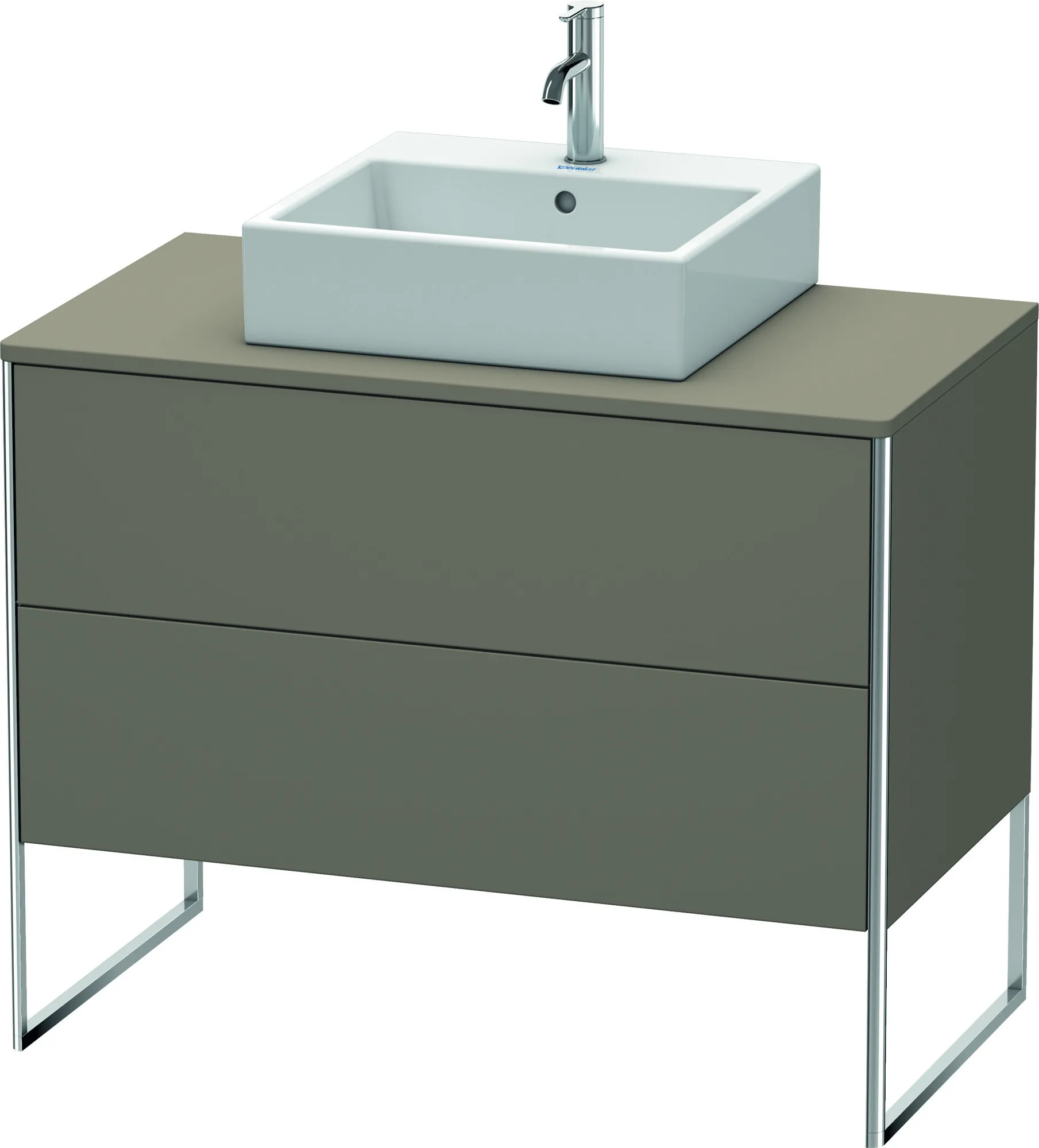 Duravit Waschtischunterschrank bodenstehend „XSquare“ 100 × 77,8 × 54,8 cm Flannel Grey Seidenmatt