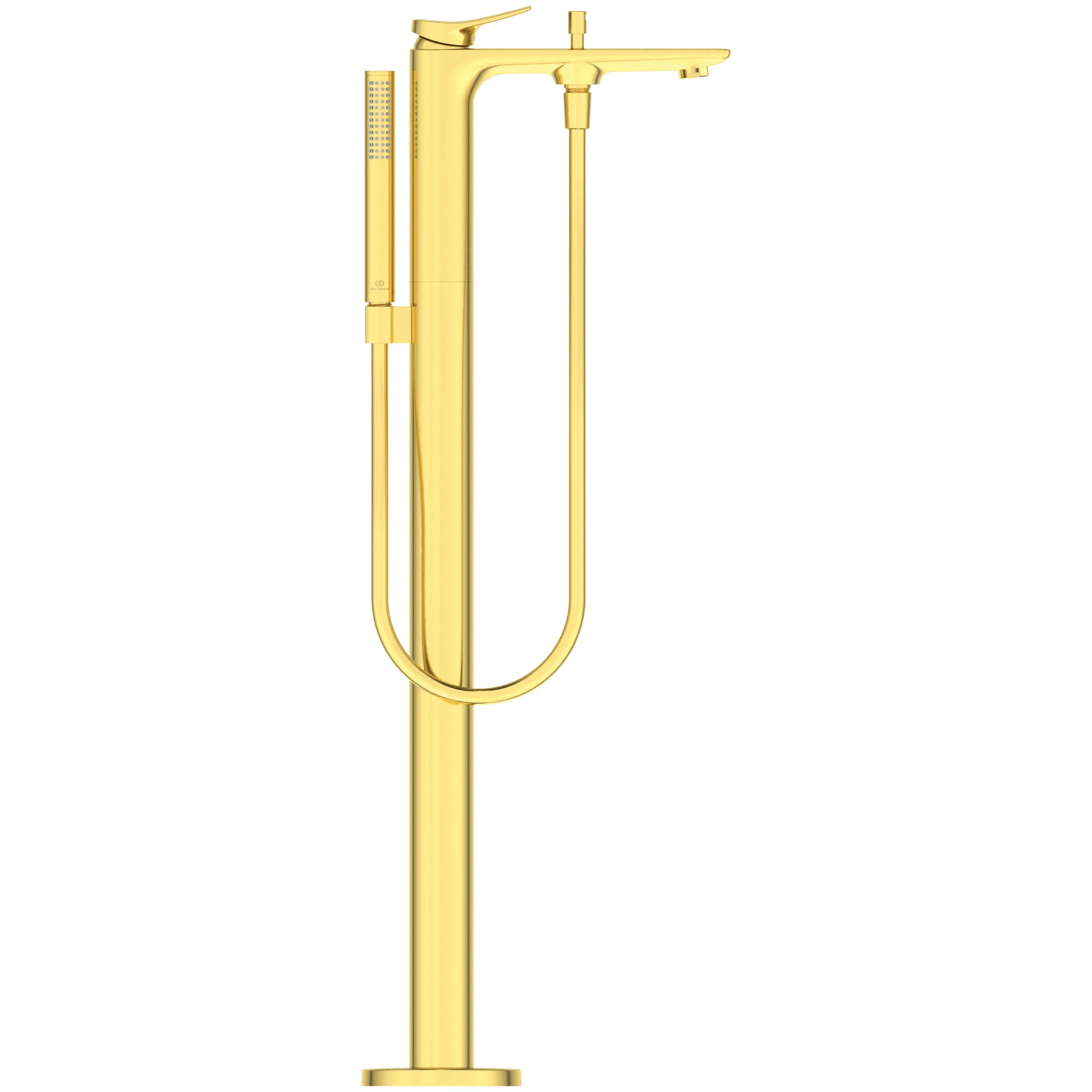 freistehende Badewannenarmatur Conca mit Stick-Handbrause Ausladung 204mm Brushed Gold freistehende Badewannenarmatur Conca mit Stick-Handbrause Ausladung 204mm Brushed Gold