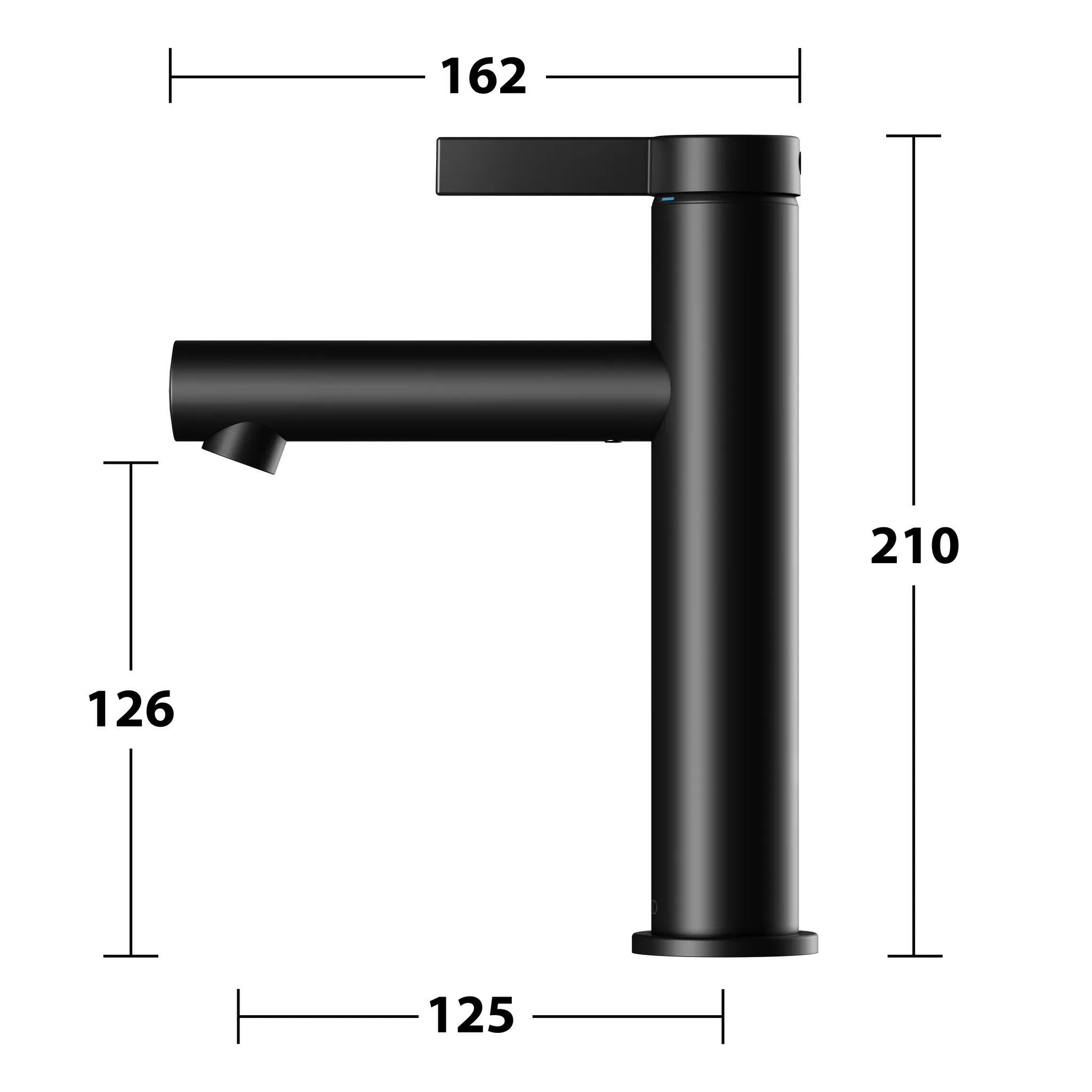 KEUCO IXMO Einhebel-Waschtischmischer 130 IXMO Pure ohne Zugstangen-Ablaufgarnitur IXMO Pure, Rosette rund schwarz matt