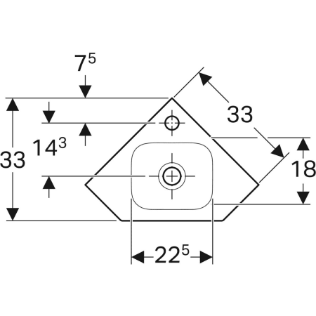 Wandwaschtisch „iCon XS“ 46 × 33 cm in weiß alpin Wandwaschtisch „iCon XS“ 46 × 33 cm in weiß alpin