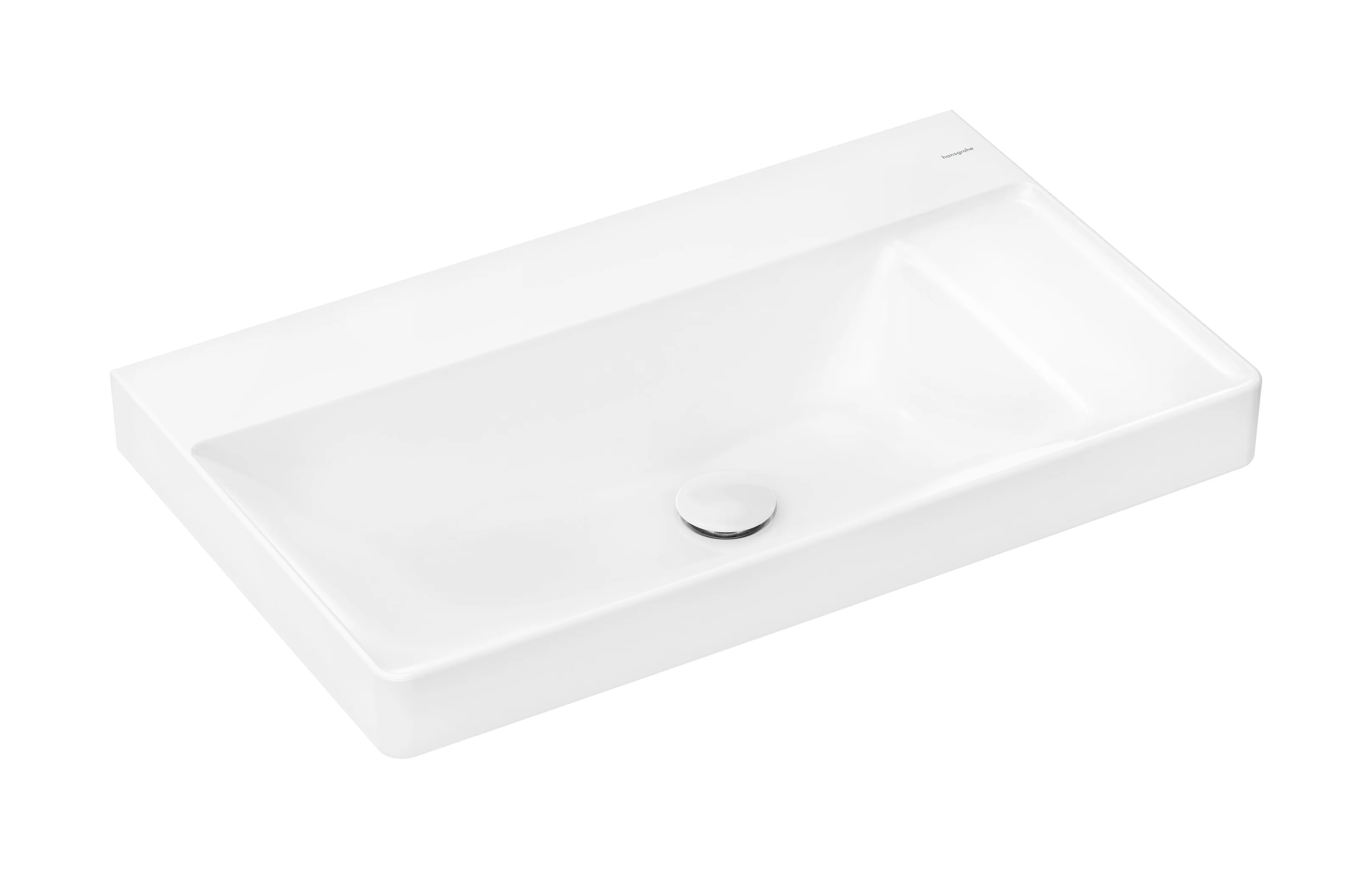 Hansgrohe Xelu Q Waschtisch, weiß, 800x480 mm, wandhängend, mit Ablage rechts, ohne Hahnloch und Überlauf, SmartClean-Glasur