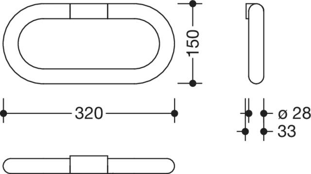 HEWI Handtuchring „Serie 477“ 32 × 15 × 2,8 cm in Felsgrau HEWI Handtuchring „Serie 477“ 32 × 15 × 2,8 cm in Felsgrau