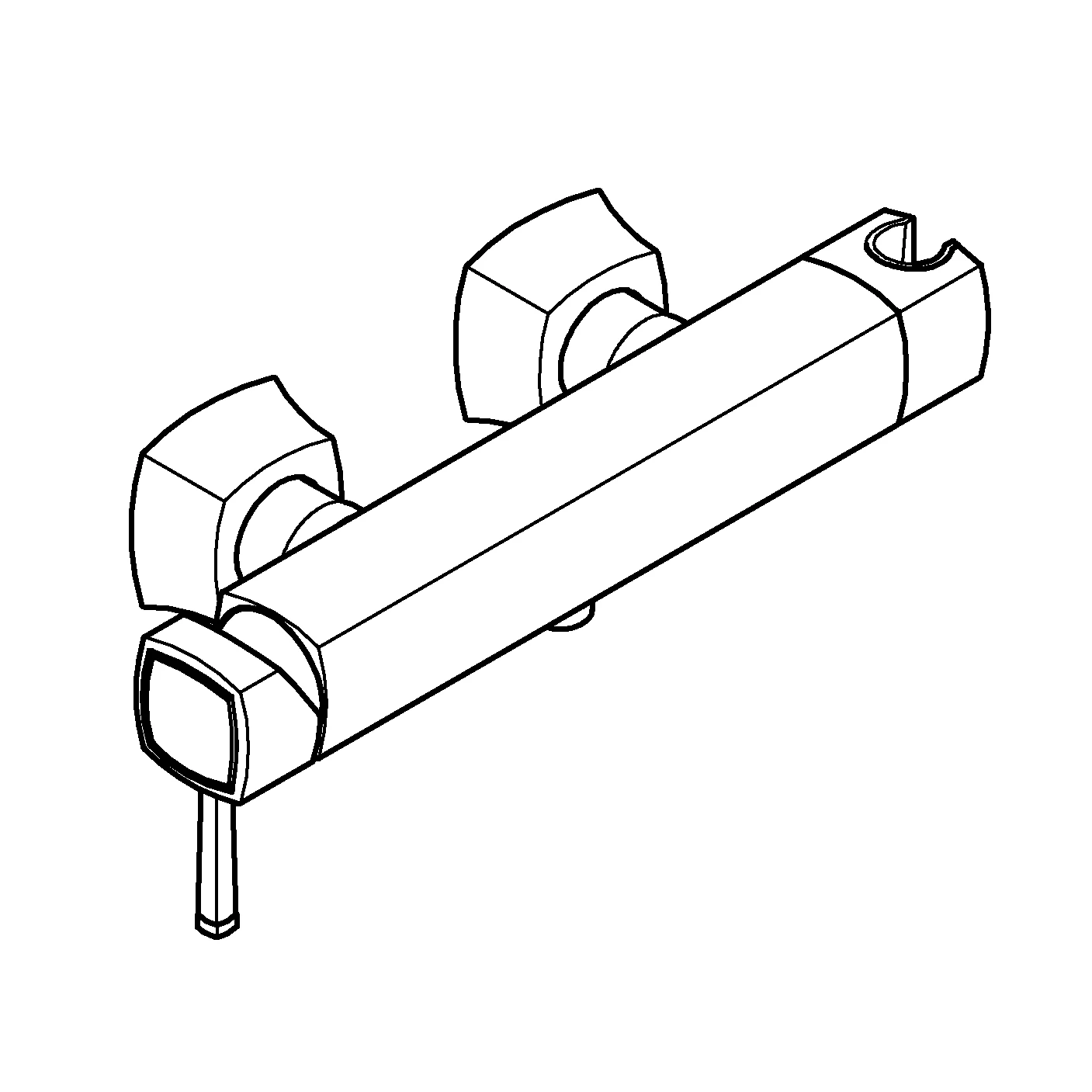 Einhand-Brausebatterie Grandera 24373, Wandmontage, integrierter Handbrausehalter, eigensicher, chrom