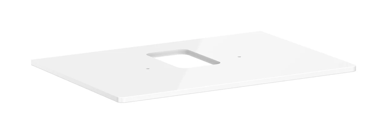 Hansgrohe Xelu Q Konsole, mittiger Ausschnitt für Aufsatzwaschtisch mit Hahnloch, Weiß Hochglanz, Maße: 780 x 540 mm, Materialstärke: 16 mm