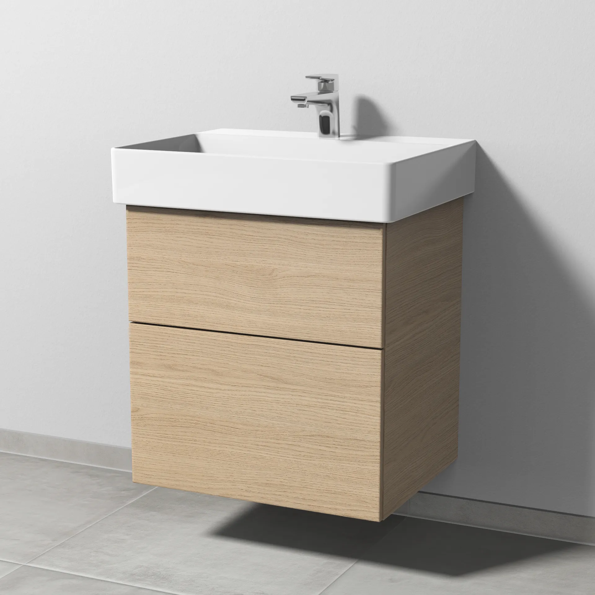 Sanipa Waschtischunterschrank „3way“ 550 × 588 × 447 mm in Eiche Nordic