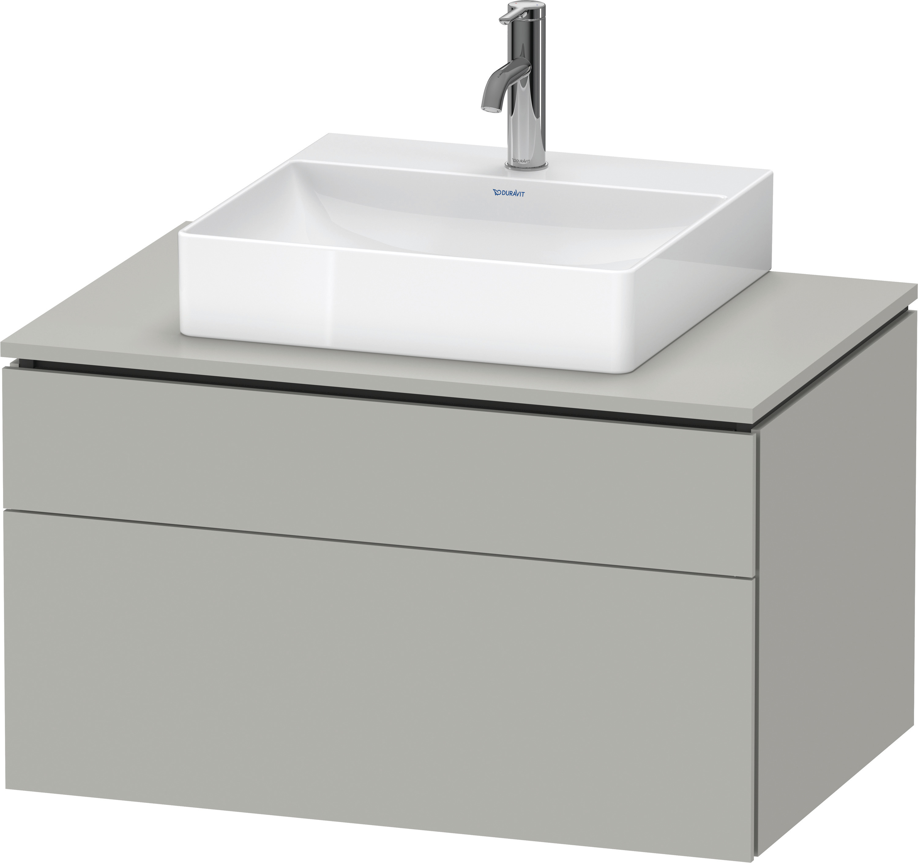 Duravit Waschtischunterschrank wandhängend „L-Cube“ 82 × 48,2 × 55 cm in Betongrau Matt, mittig