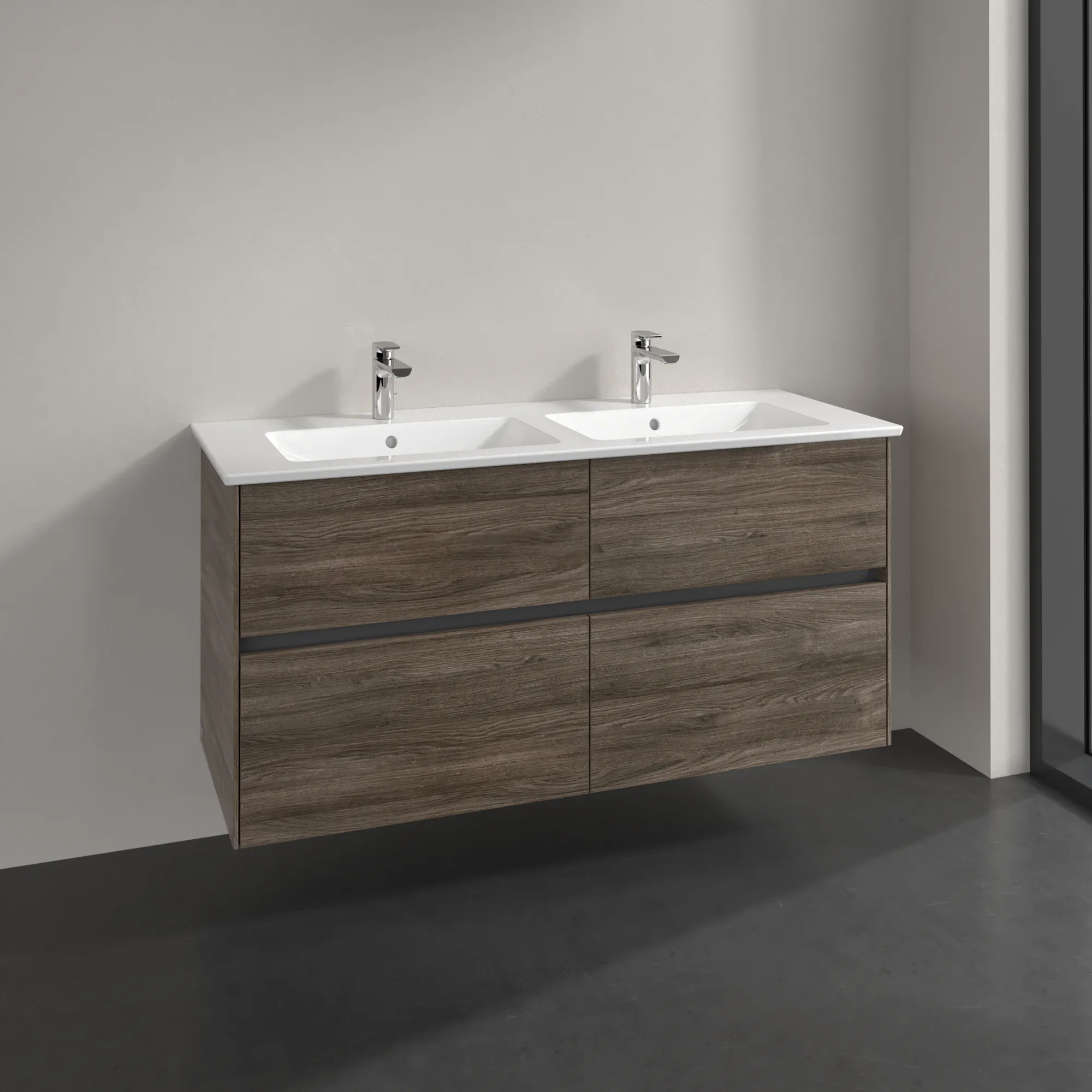 Villeroy & Boch Waschtischunterschrank „Collaro“ 1261 × 610 × 480 mm Stone Oak, ohne Beleuchtung, für Becken mittig Villeroy & Boch Waschtischunterschrank „Collaro“ 1261 × 610 × 480 mm Stone Oak, ohne Beleuchtung, für Becken mittig