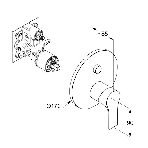 ZENTA SL UP-Wafü-/Br.-EHM Push Set mit Funktionseinheit chrom ZENTA SL UP-Wafü-/Br.-EHM Push Set mit Funktionseinheit chrom