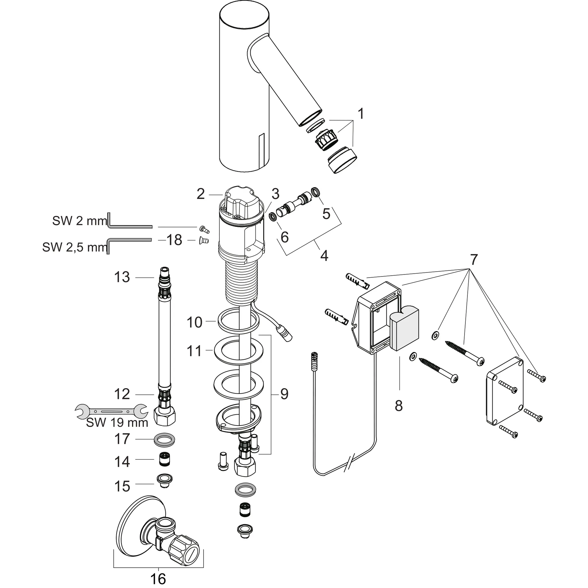 Hansgrohe AXOR Starck Elektronik-Waschtischmischer mit Temperaturvoreinstellung, Chrom Hansgrohe AXOR Starck Elektronik-Waschtischmischer mit Temperaturvoreinstellung, Chrom