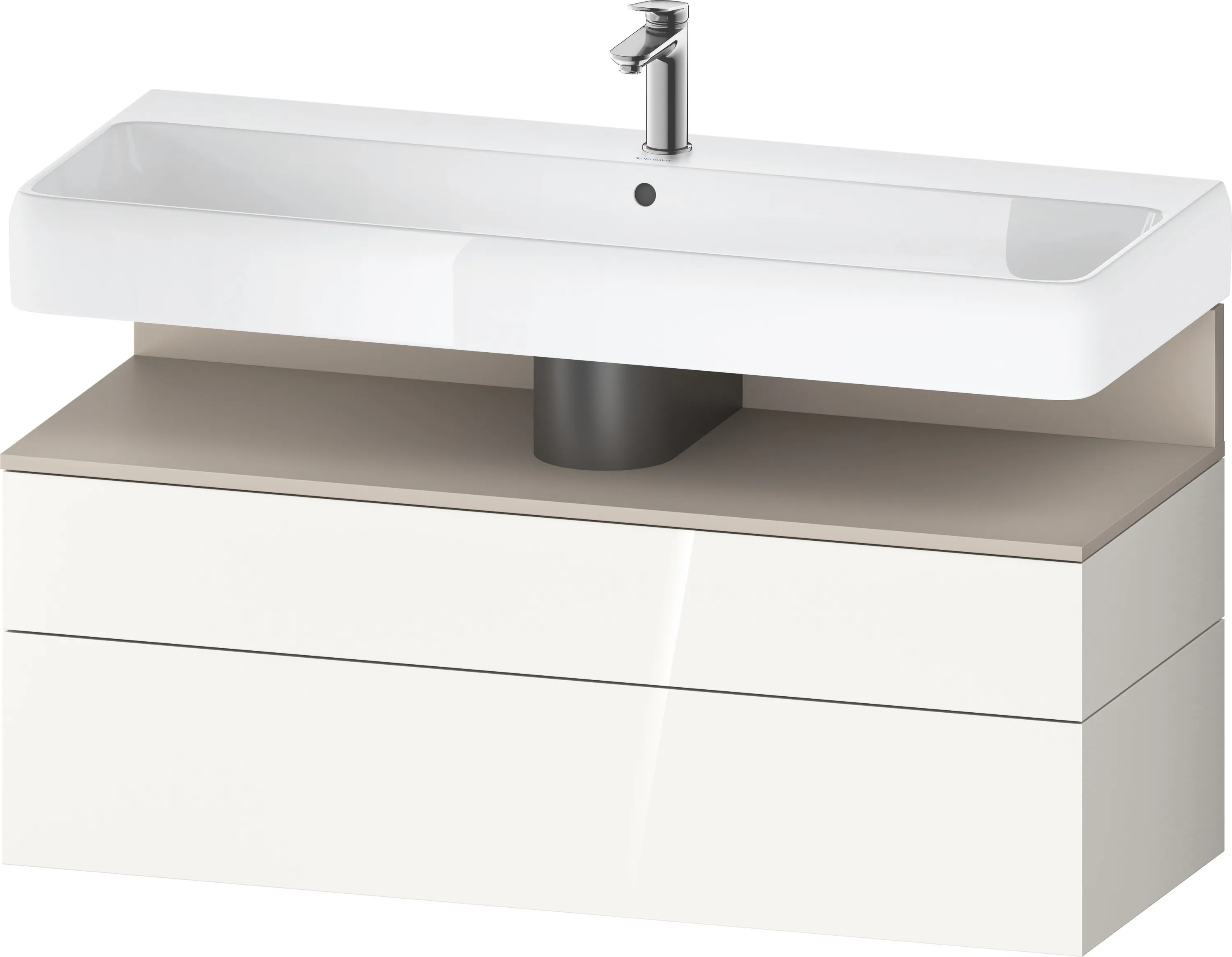 Duravit Waschtischunterschrank wandhängend „Qatego“ 119 × 59 × 47 cm in, mit Beleuchtung