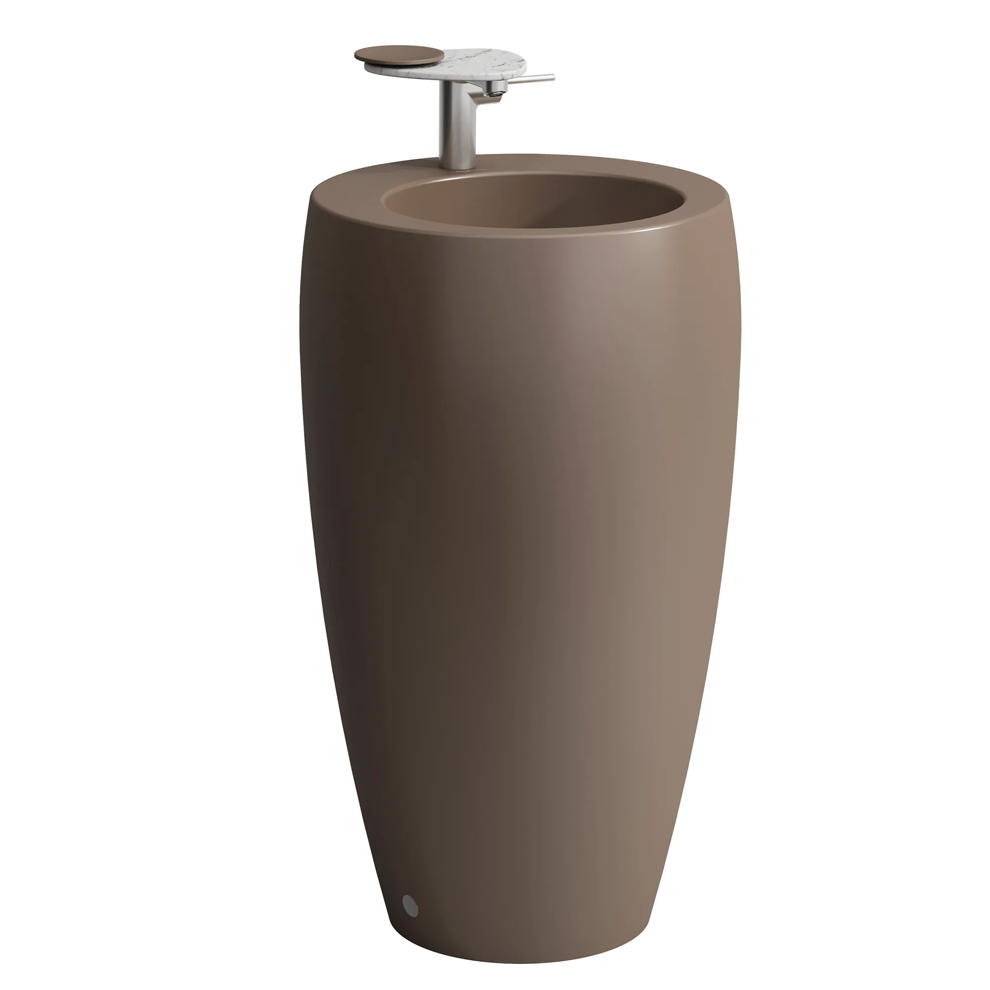 Waschbecken „Ilbagnoalessi“, Hahnlochposition mittig in Kaffee matt Waschbecken „Ilbagnoalessi“, Hahnlochposition mittig in Kaffee matt