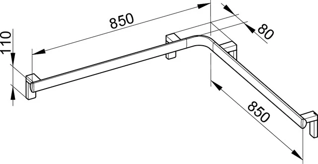 KEUCO Dusch- und Wannenhandlauf „Axess“ 80 cm Ausführung in Schwarz (matt)