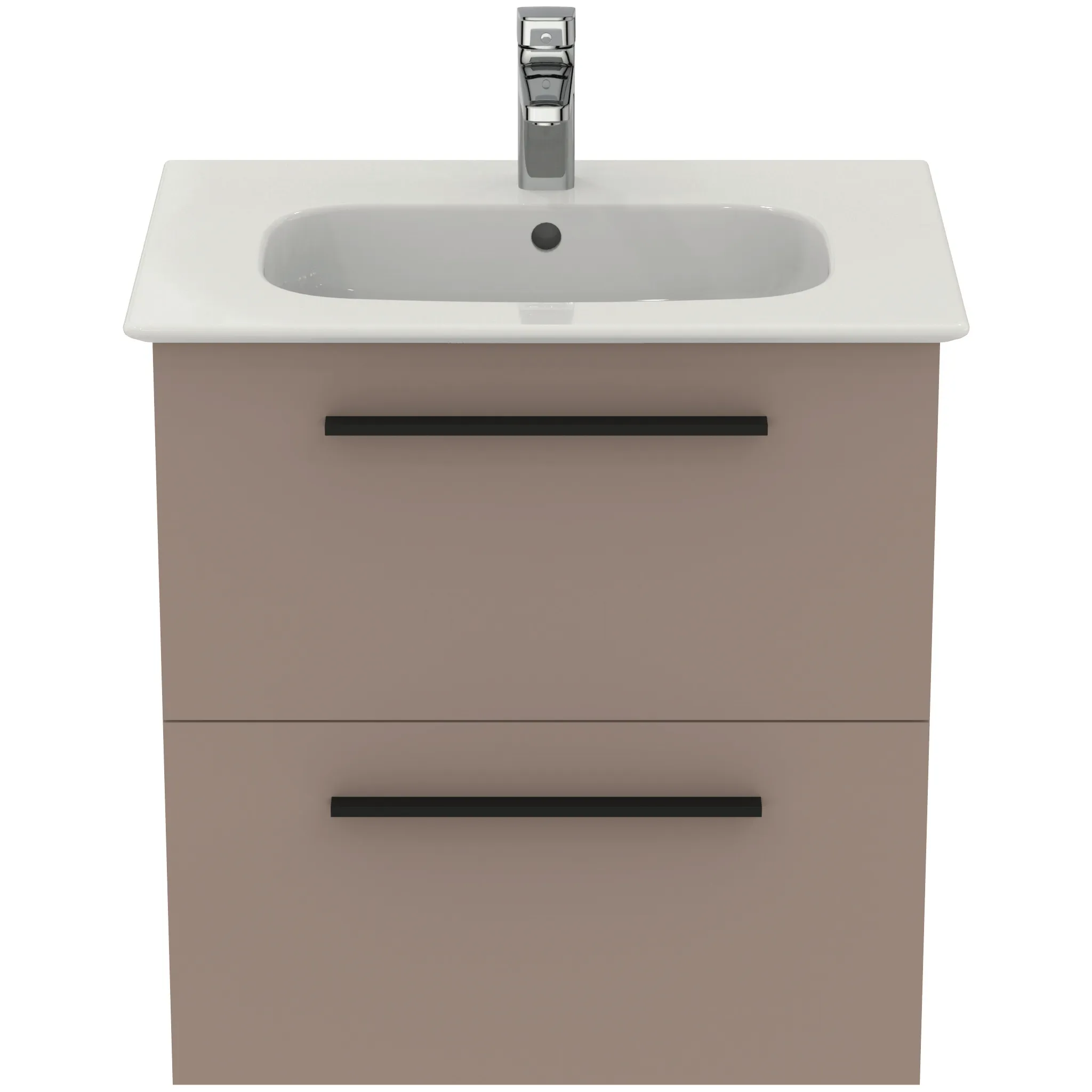 Möbelpaket i.life A mit Waschtisch 60cm und Unterschrank mit schwarzem Griff Weiß matt Möbelpaket i.life A mit Waschtisch 60cm und Unterschrank mit schwarzem Griff Weiß matt