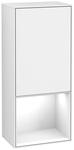 Villeroy & Boch Seitenschrank „Finion“ 41,8 × 93,6 cm 1 Tür, Anschlag links, mit Regalelement-Beleuchtung Anschlag links