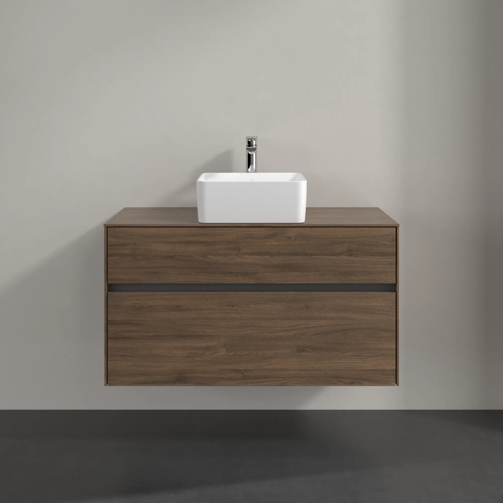 Villeroy & Boch Waschbeckenunterschrank Collaro C03800 Arizona Oak, 1000x548x500 mm, Eckig, mit SoftClosing, 2 Auszüge, mittiges Waschbecken