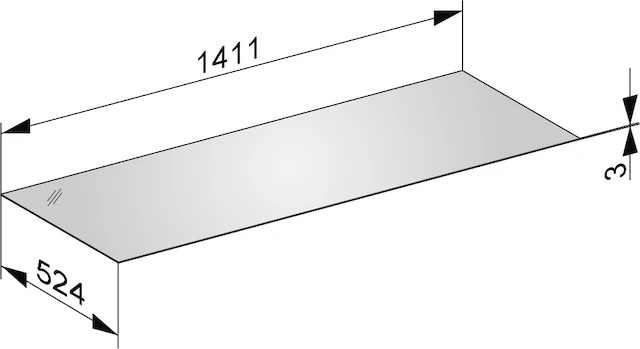 edition 11 abdeckplatte passend zum sideboard 31326/27 1411 x 3 x 524 mm glas cashmere satiniert