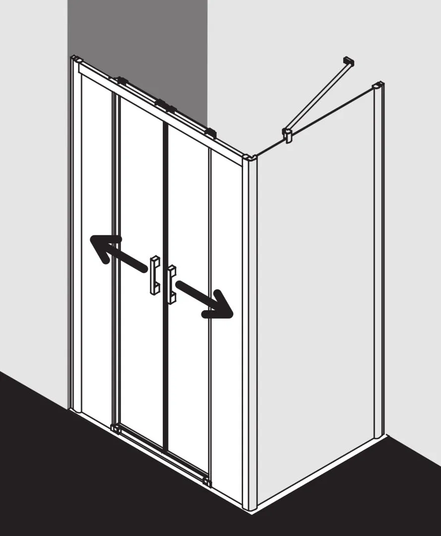 Kermi Duschtür Gleittür 4-teilig bodenfrei mit Festfeldern für Nische und Ecke „PEGA“ Glas SR Opaco, Profile Silber Hochglanz, BV: 1190 - 1230 mm GAK: 1190 - 1210 mm WE: 1190 - 1230 mm H: 1850 mm Kermi Duschtür Gleittür 4-teilig bodenfrei mit Festfeldern für Nische und Ecke „PEGA“ Glas SR Opaco, Profile Silber Hochglanz, BV: 1190 - 1230 mm GAK: 1190 - 1210 mm WE: 1190 - 1230 mm H: 1850 mm