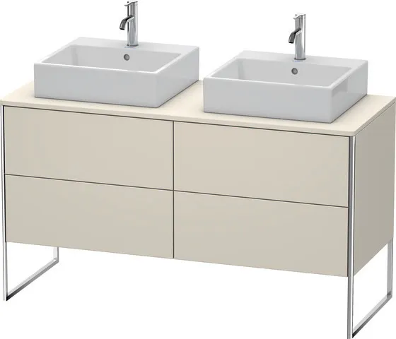 Duravit Waschtischunterschrank bodenstehend „XSquare“ 140 × 77,8 × 54,8 cm Taupe Matt