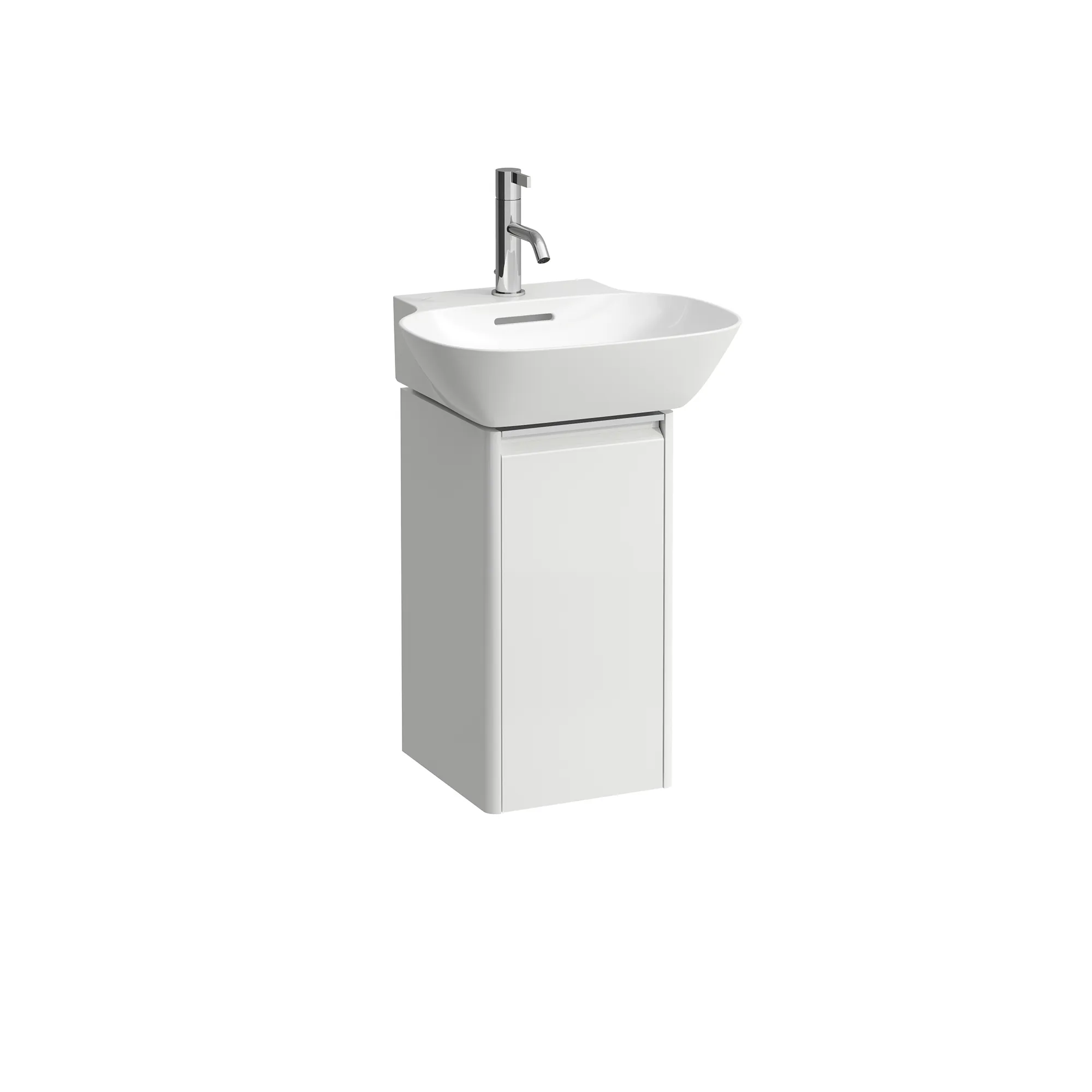 Waschtischunterbau BASE für INO 296x277x515 1 Tür Scharnier links mit Griff aluminium eloxiert für Waschtisch H815301 weiß matt Waschtischunterbau BASE für INO 296x277x515 1 Tür Scharnier links mit Griff aluminium eloxiert für Waschtisch H815301 weiß matt