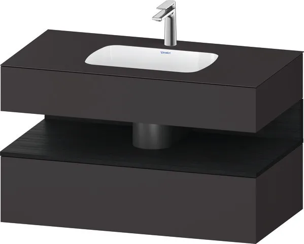 Einbauwaschtisch mit Konsolenwaschtischunterbau „Qatego“ 100 × 55 × 60 cm, mit Beleuchtung Einbauwaschtisch mit Konsolenwaschtischunterbau „Qatego“ 100 × 55 × 60 cm, mit Beleuchtung