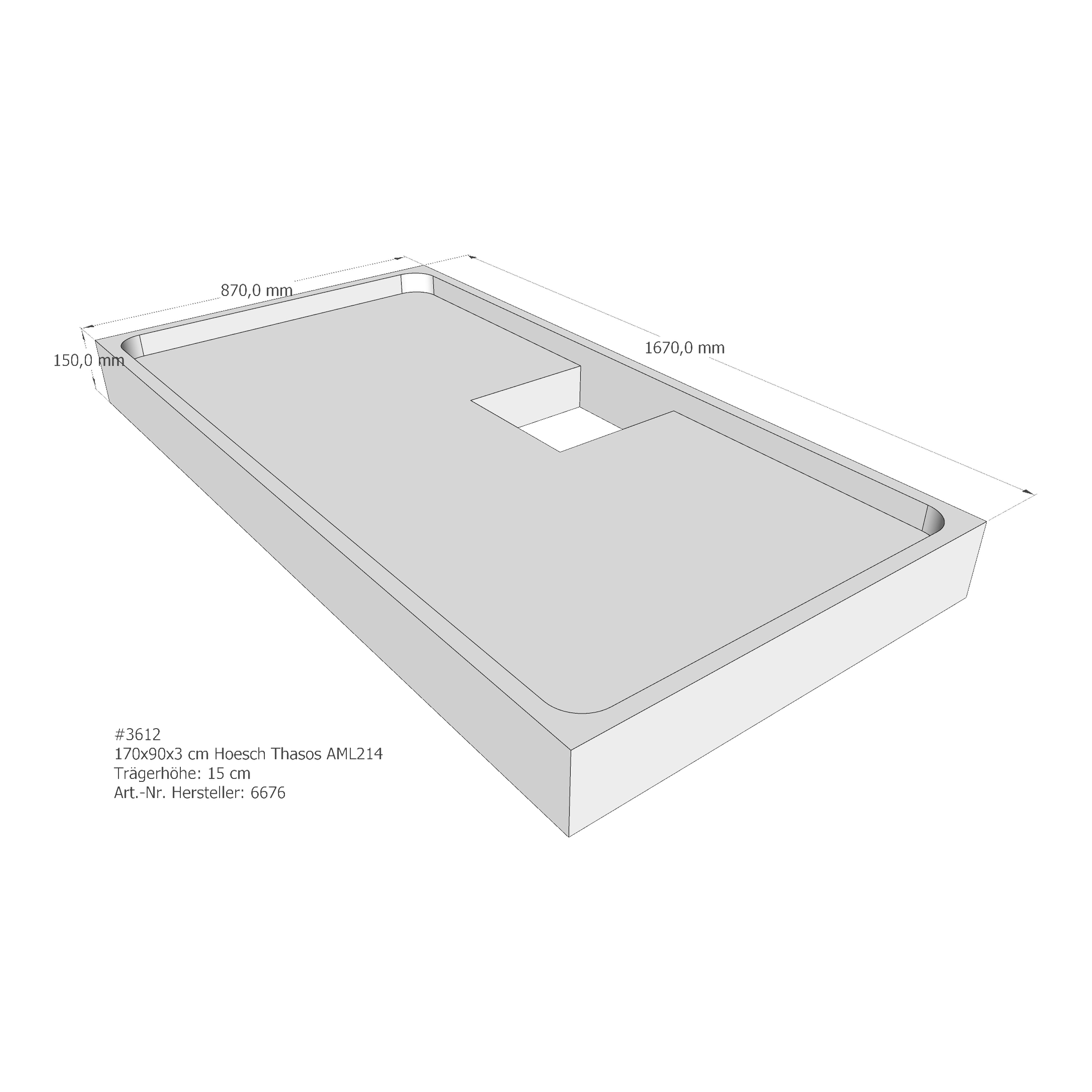 Duschwannenträger für Hoesch Thasos 170 × 90 × 3 cm