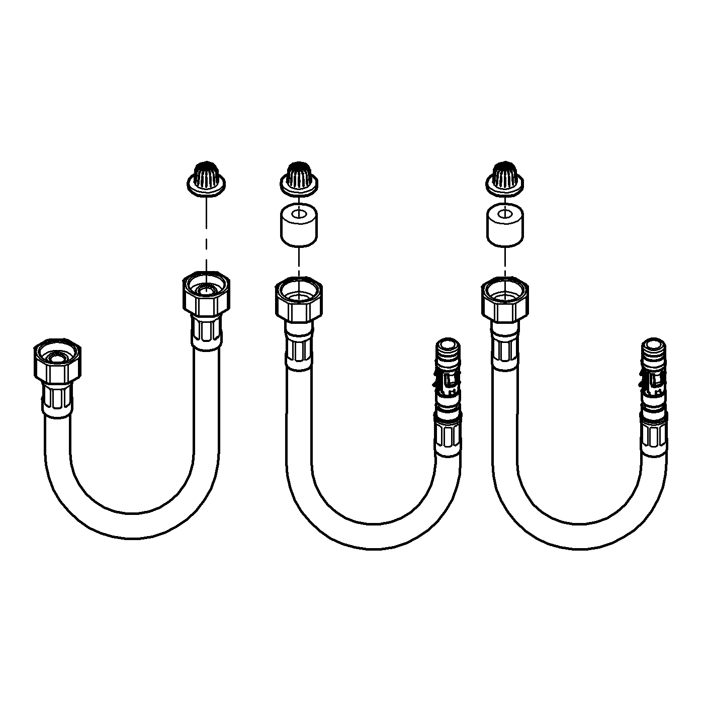 Anschlussschlauch-Set 42417, für Eurosmart Elektronik und Selbstschlussarmaturen