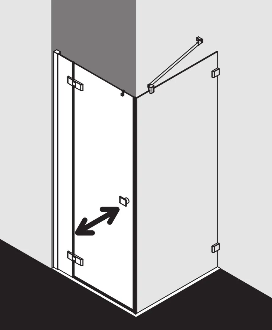 Kermi Duschdesign MENA Pendeltür 1-flügelig, H 2000 mm, SW 785-805 mm Kermi Duschdesign MENA Pendeltür 1-flügelig, H 2000 mm, SW 785-805 mm