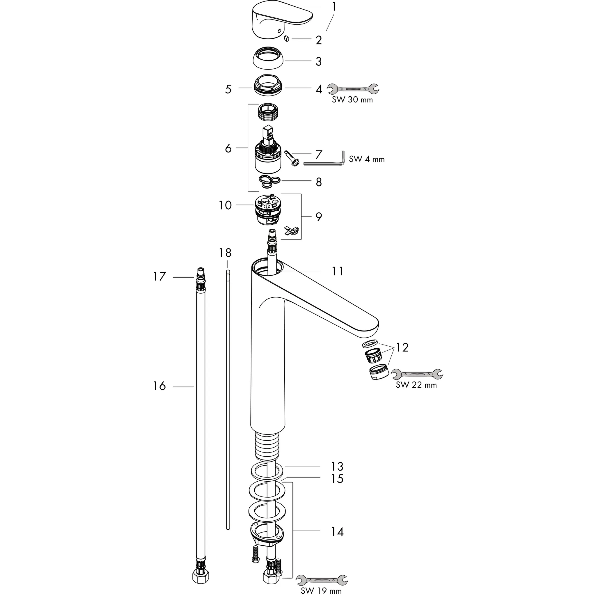 Hansgrohe Focus Einhebel-Waschtischmischer 230 Chrom Hansgrohe Focus Einhebel-Waschtischmischer 230 Chrom