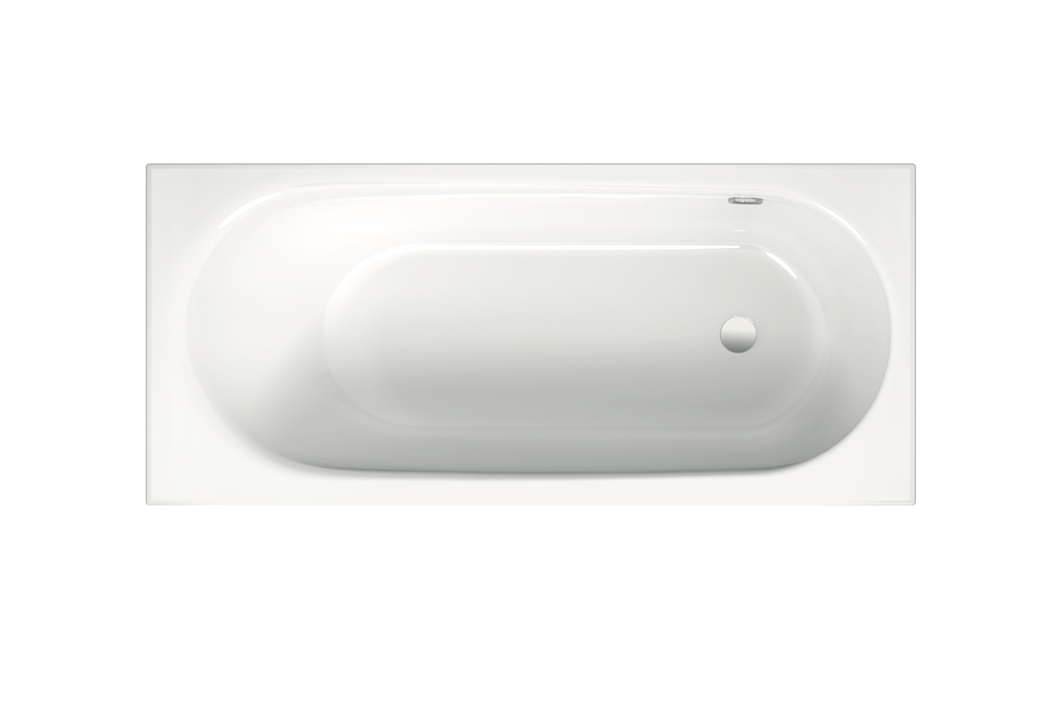 Bette Badewanne mit seitlichem Überlauf „BetteComodo“ rechteck 180 × 80 cm in Weiß, Farbe (Außenseite)#, mit gegenüberliegendem Überlauf