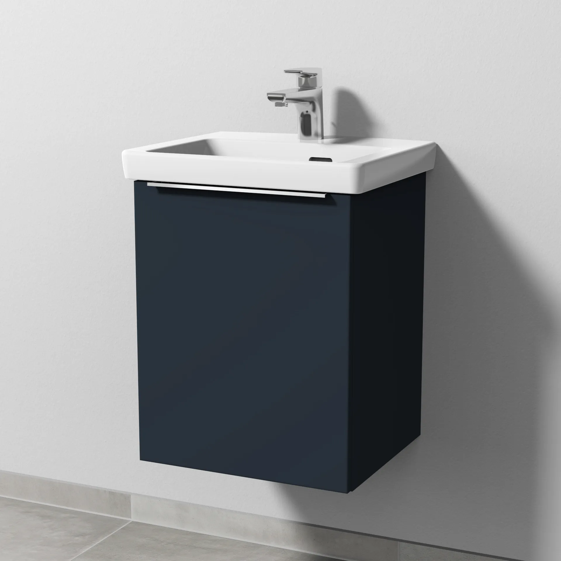 Sanipa Waschtischunterschrank „3way“ 407 × 517 × 361 mm in Marine (matt), Anschlag links