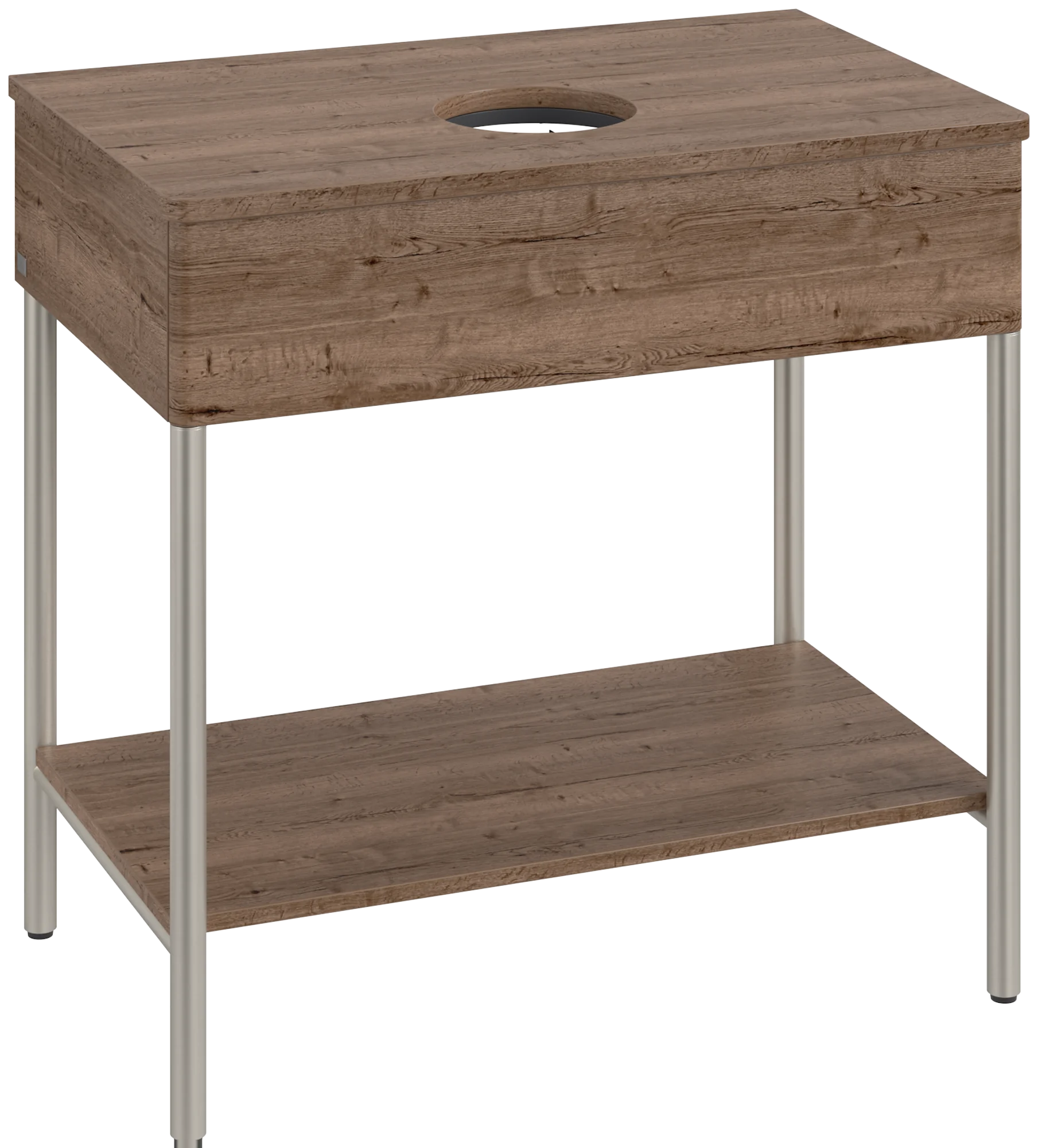 Villeroy & Boch Waschbeckenunterschrank Artis, Eckig, Tobacco Oak, 800x782x500mm, mit Metallgestell und Beleuchtung