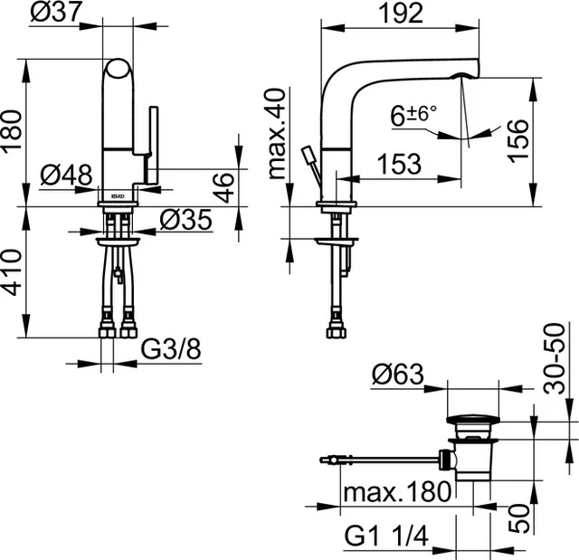 Edition 400 51505030000 Einhebel-Waschtischmischer 150 mit Zugstangen-Ablaufgarnitur schwenkbar Bronze gebürstet Edition 400 51505030000 Einhebel-Waschtischmischer 150 mit Zugstangen-Ablaufgarnitur schwenkbar Bronze gebürstet