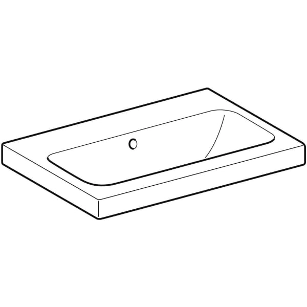 Wandwaschtisch „iCon Light“, mittig, rechteckig 60 × 42 cm mit KeraTect® Wandwaschtisch „iCon Light“, mittig, rechteckig 60 × 42 cm mit KeraTect®