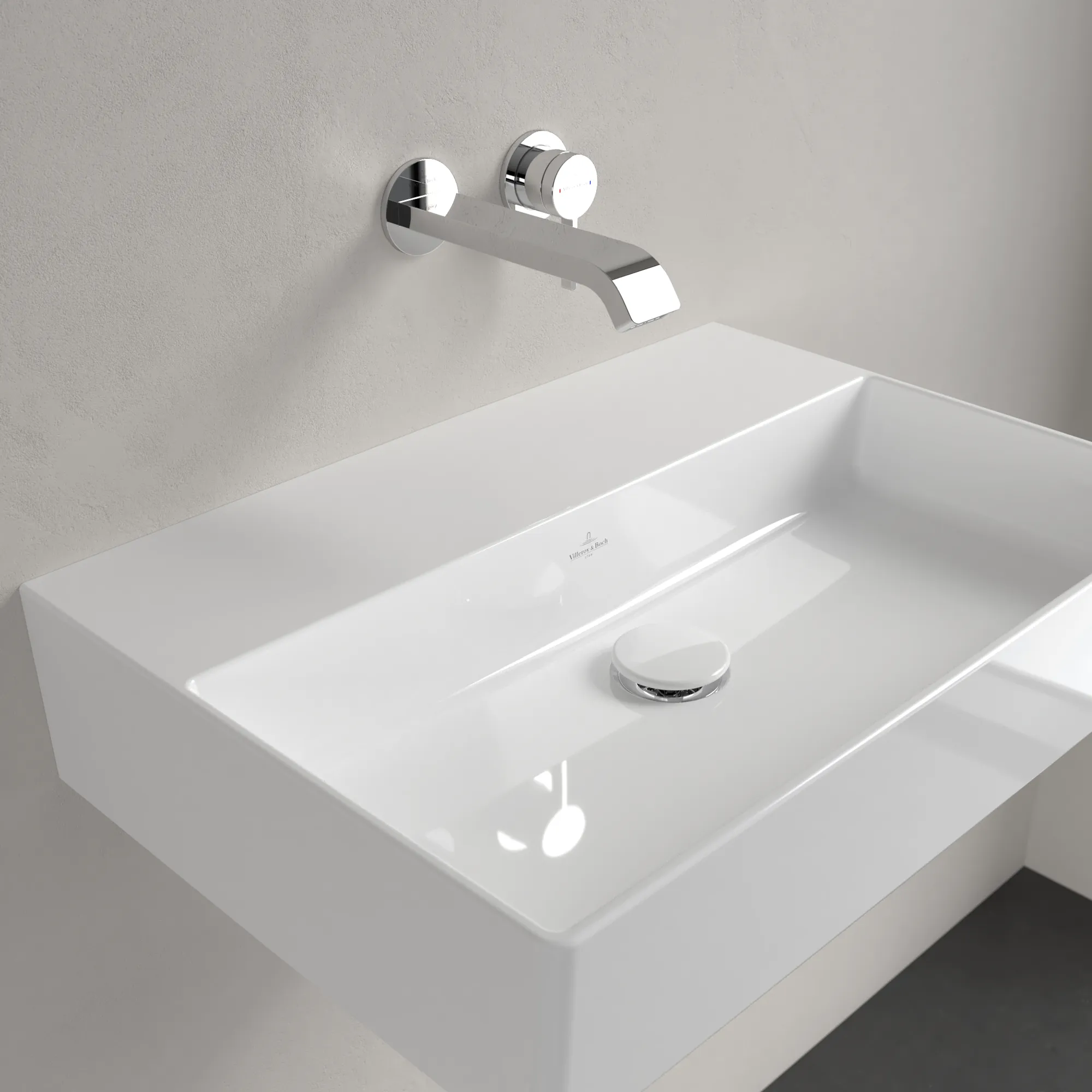 Villeroy & Boch Wandwaschtisch aus TitanCeram geschliffen „Memento 2.0“ 600 × 420 × 135 mm, ohne Hahnlochbohrung in Weiß Alpin Villeroy & Boch Wandwaschtisch aus TitanCeram geschliffen „Memento 2.0“ 600 × 420 × 135 mm, ohne Hahnlochbohrung in Weiß Alpin