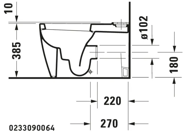 Stand-WC Kombi Starck 1 640 mm Tiefspüler, fürSPK, Abg.Vario, weiß