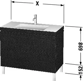 Duravit Waschtischunterschrank bodenstehend „L-Cube“ 80 × 69,8 × 48 cm