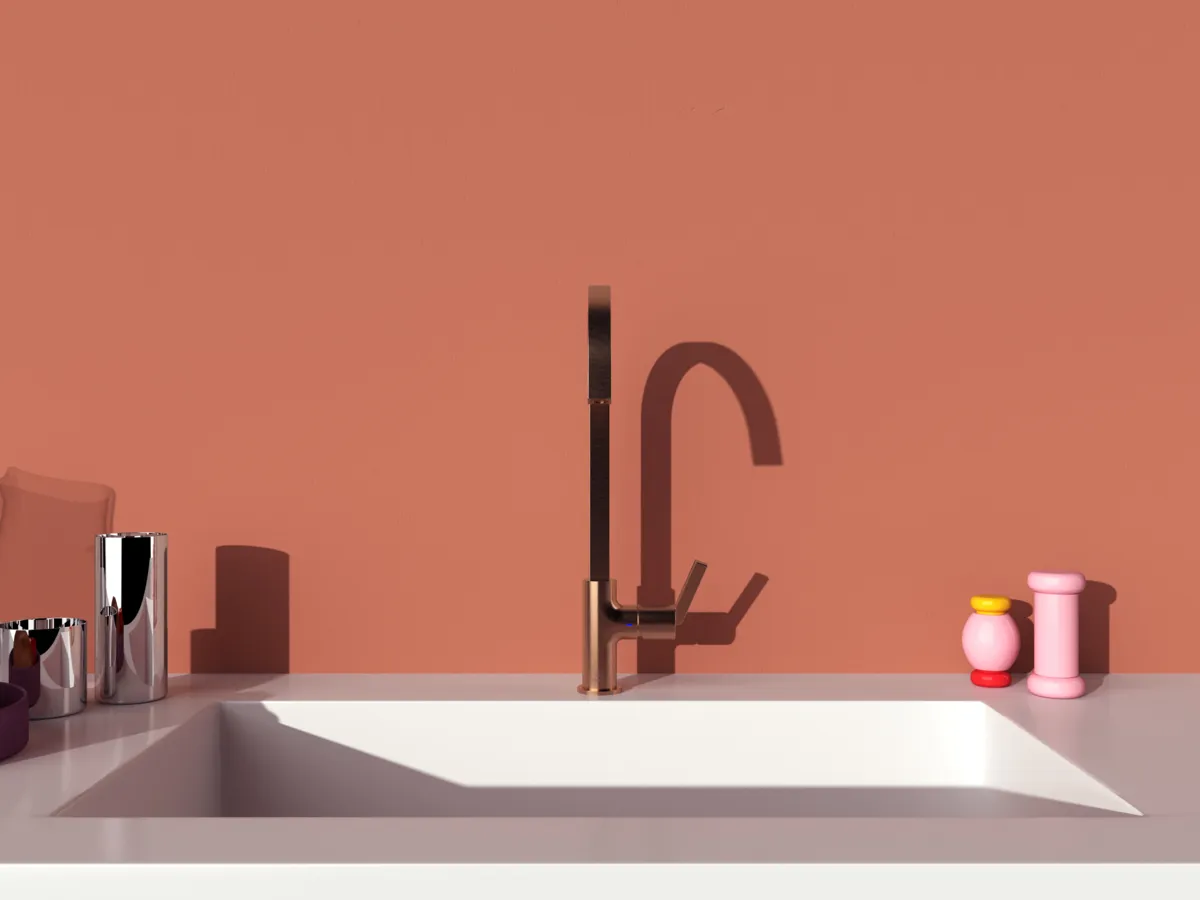 Küchenarmatur Gusto Ausladung 204mm eckiger Auslauf Brushed Gold Küchenarmatur Gusto Ausladung 204mm eckiger Auslauf Brushed Gold