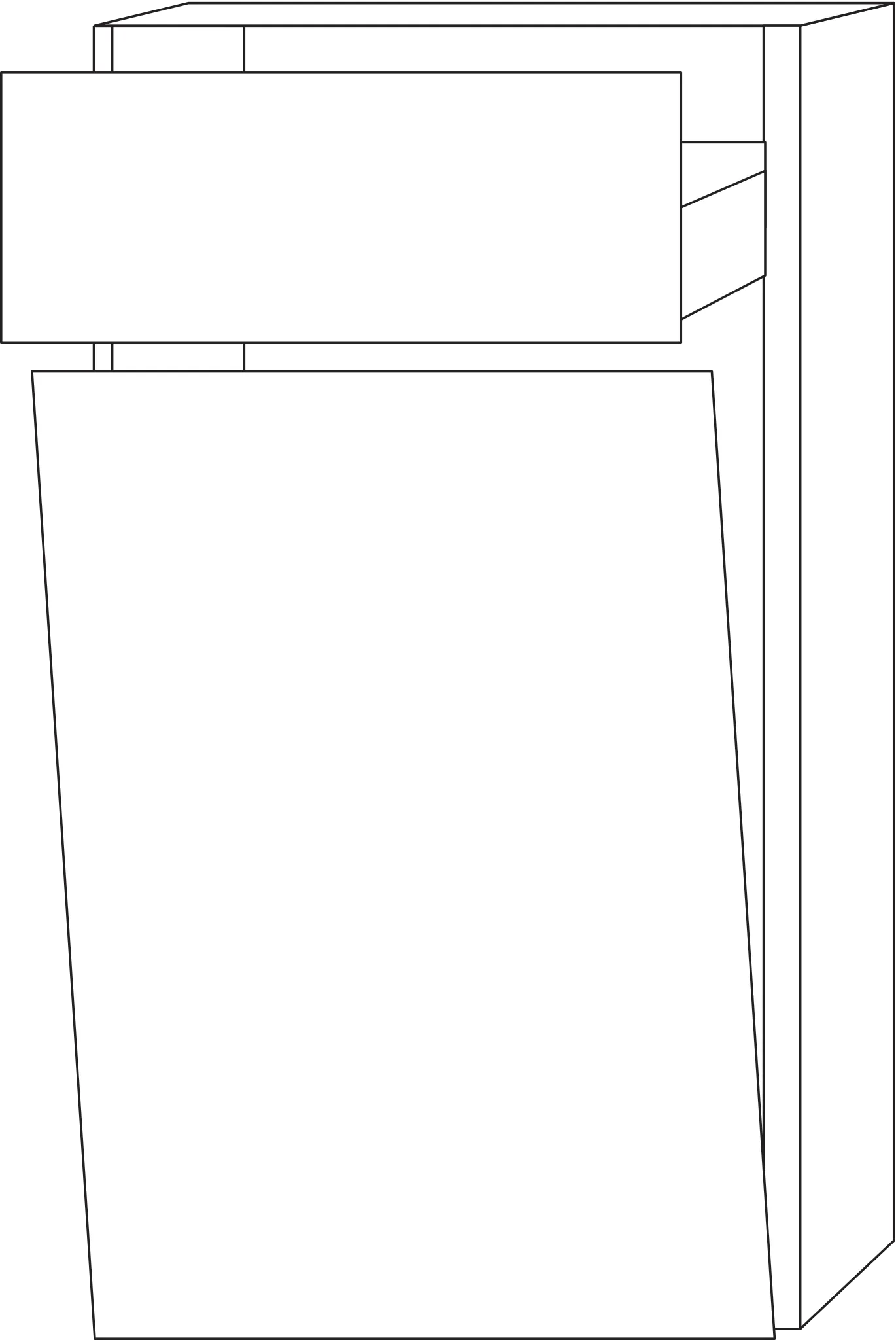 Mittelschr. mit Wäschekorb 3way (BR154) 850x450x345 Anthrazit-Matt