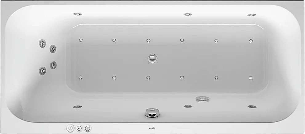 Duravit Whirlwanne „Happy D.2“ rechteck 1600 × 700 mm mit Combi-System P, in Weiß Größe: 160 × 70 cm / Rückenschräge: links / Whirlsystem: mit Combi-System P Duravit Whirlwanne „Happy D.2“ rechteck 1600 × 700 mm mit Combi-System P, in Weiß Größe: 160 × 70 cm / Rückenschräge: links / Whirlsystem: mit Combi-System P
