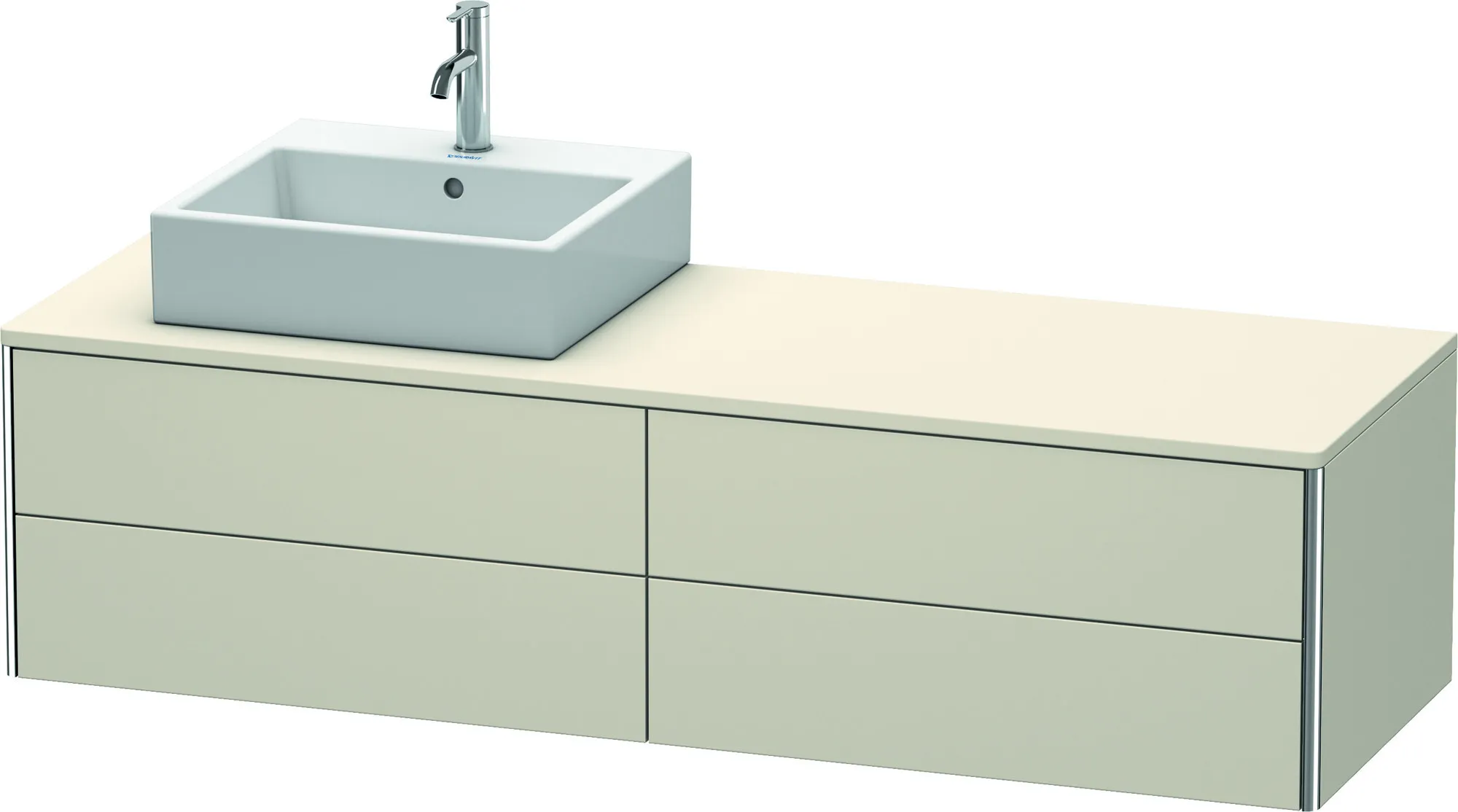 Duravit Waschtischunterschrank wandhängend „XSquare“ 160 × 40 × 54,8 cm Taupe Matt
