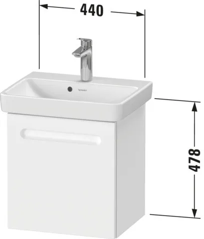 Duravit Waschtischunterschrank wandhängend „No.1“ 44 × 47,8 × 38,6 cm in Beton Matt