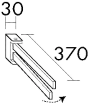 Handtuchhalter, 2 Handtuchhalter schwenkbar;Schwarz Matt, Tiefe: 370 mm, Breite: 30 mm, Höhe: 66 mm