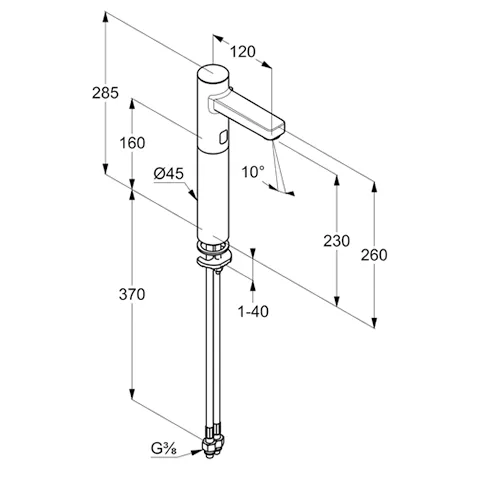 Kludi ZENTA SL Elektronische Waschtischarmatur chrom