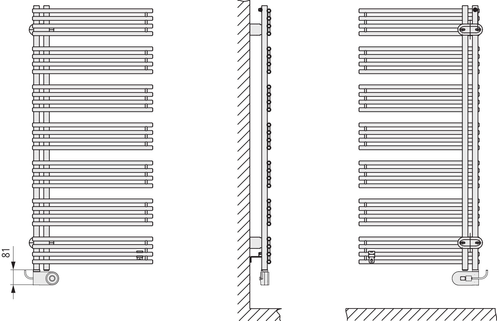 Kermi Design-Elektroheizkörper „Diveo®-E“ 45 × 94 cm in Weiß