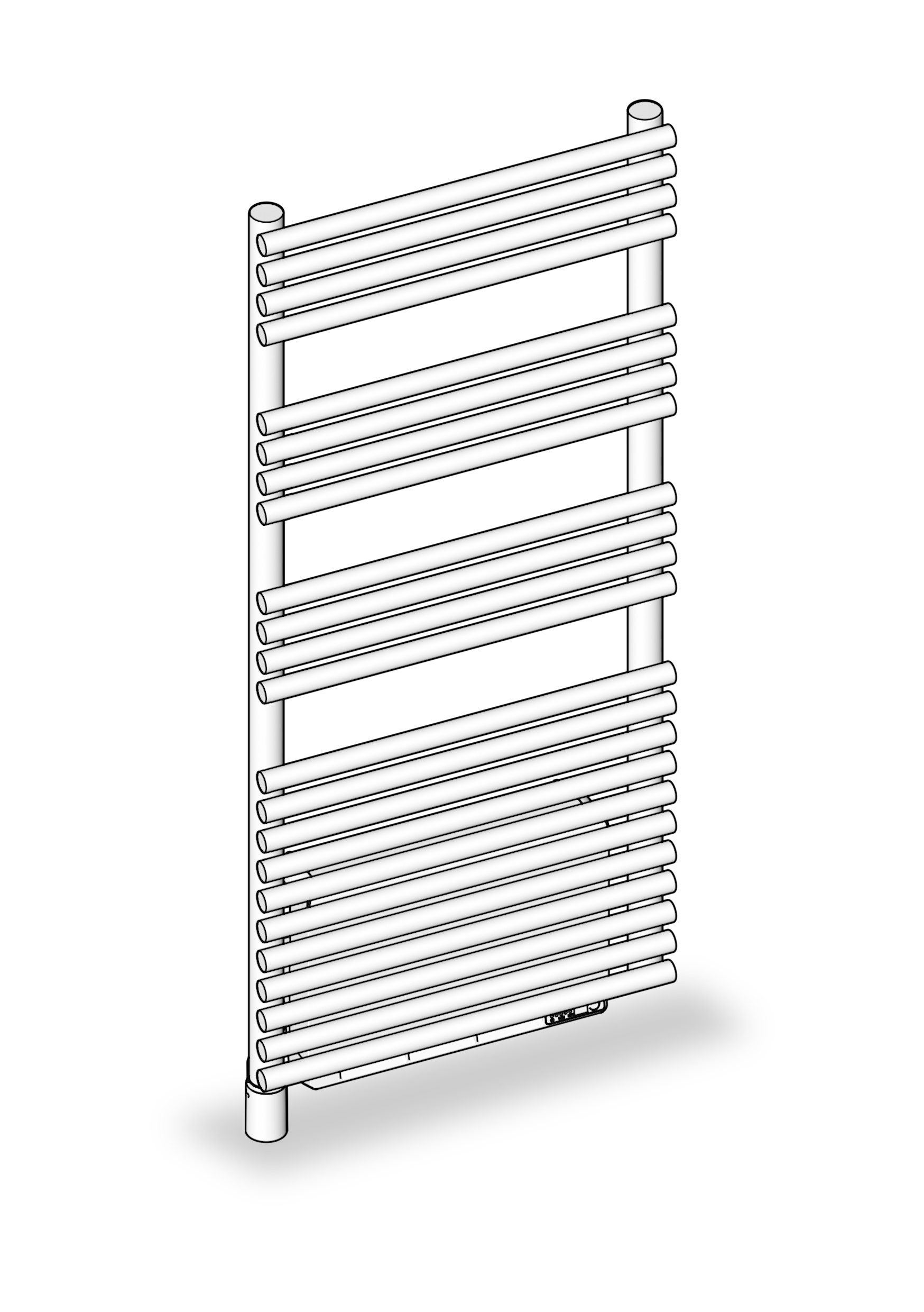 Zehnder Design-Elektroheizkörper „Forma Air“ 49,6 × 99 cm in Chrom